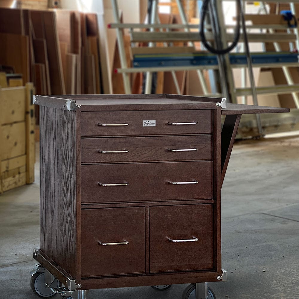 5-Drawer Large Roller Cabinet - Dark Oak