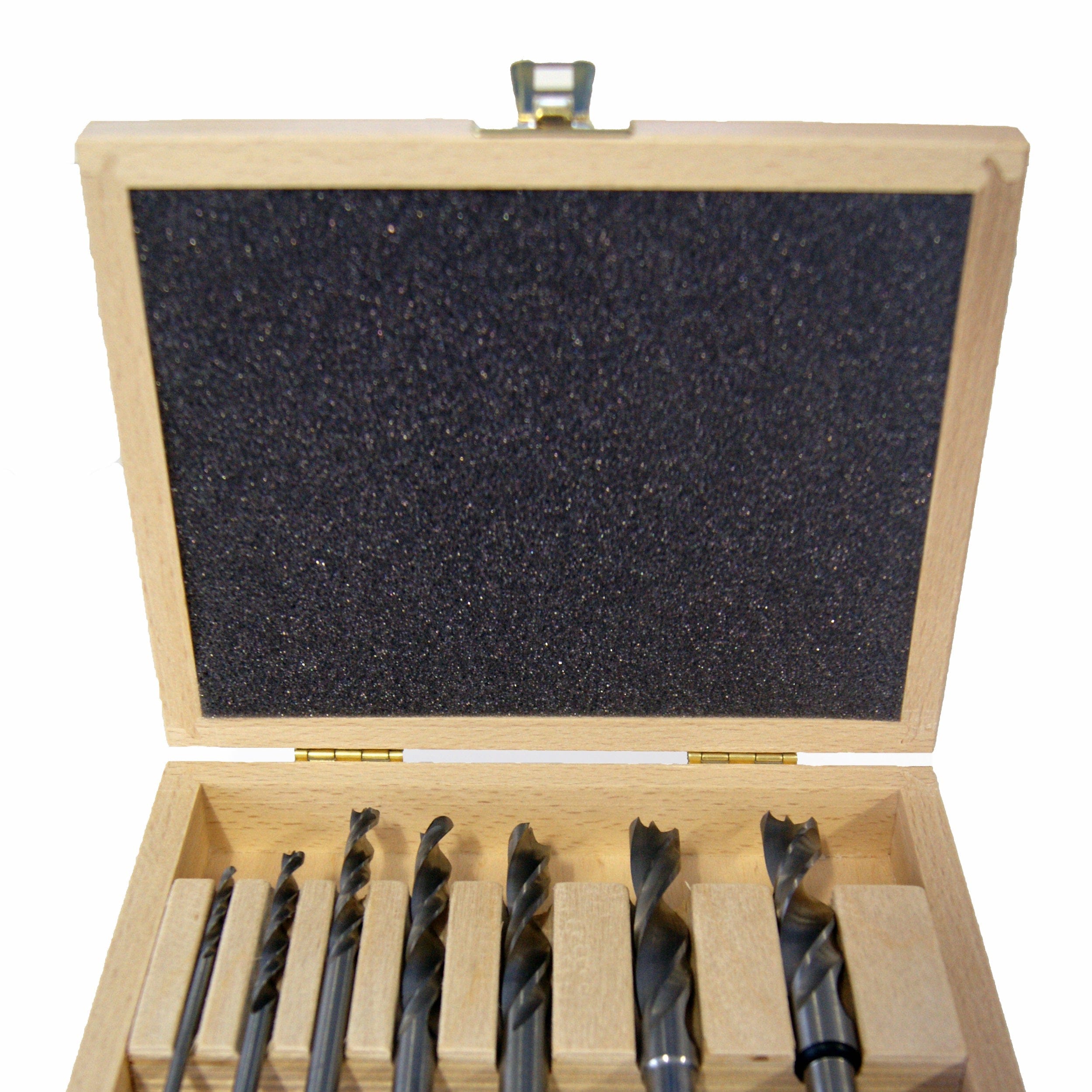 Brad Point Bit Set in Wooden Box, 7 Piece Standard Set